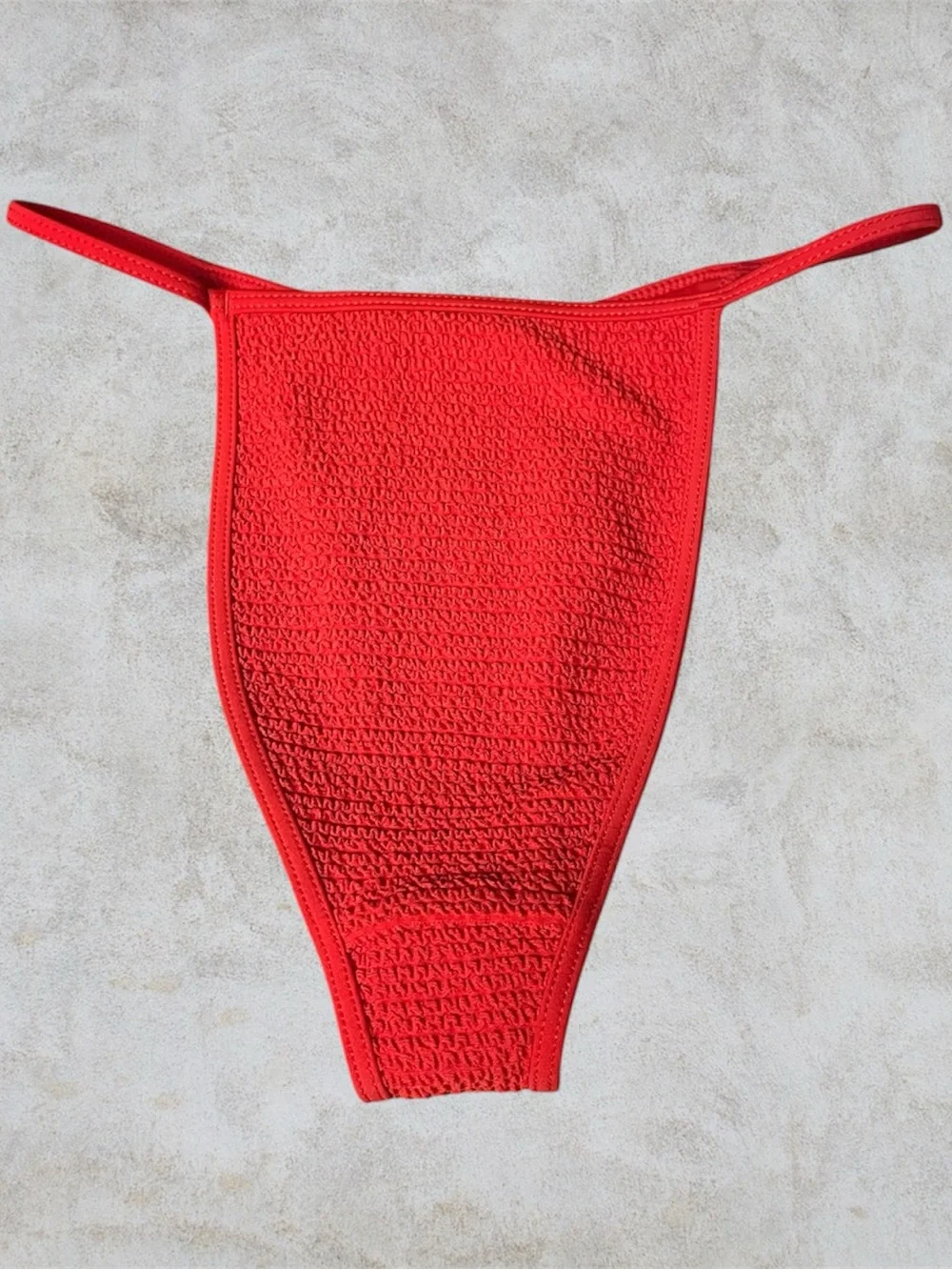 La Hearts Red High-Cut Textured Swim Bottom